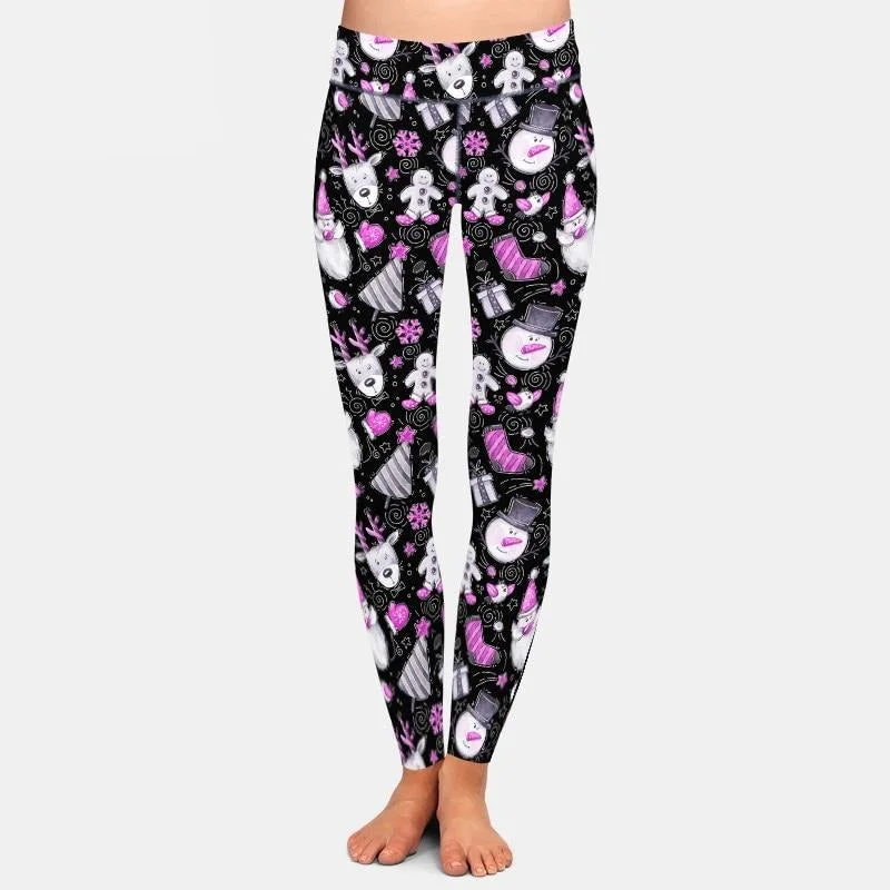 Ladies Gorgeous 3D Cartoon Christmas Printed Leggings Cozy Textured Workout Leggings Ladies Gorgeous 3D Cartoon Christmas Printed Leggings Cozy Textured Workout Leggings