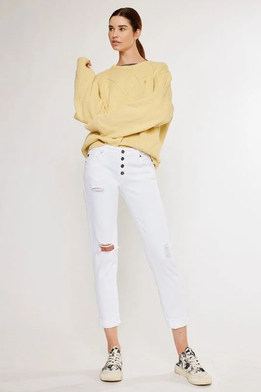 Kan Can USA Mid Rise Girlfriend Fit Jeans Comfortable Boyfriend Jeans