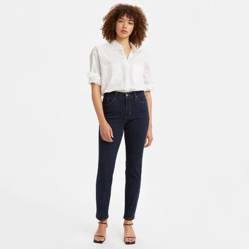 Levi's® Women's 5 Pocket  Straight Leg Mid-Rise Denim Jeans Trendy Paperbag Waist Jeans