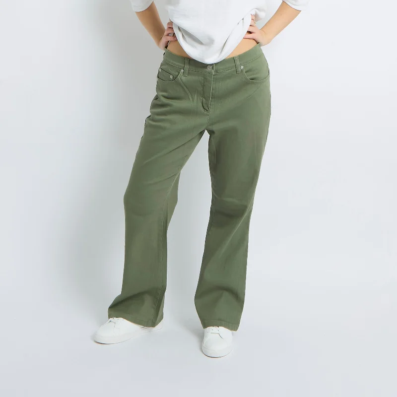 Low Waist Chino Jeans - UK 10 Trendy Low-Rise Bootcut Jeans
