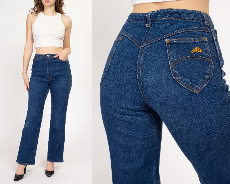 Medium 70s Chic by H.I.S. Dark Wash High Waisted Jeans 28"-29.5" Comfortable Stretch Fit Jeans