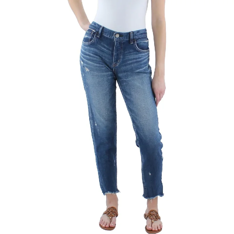 Moussy Vintage Womens Daleville Denim Distressed Skinny Jeans Stylish Bootcut Denim Jeans