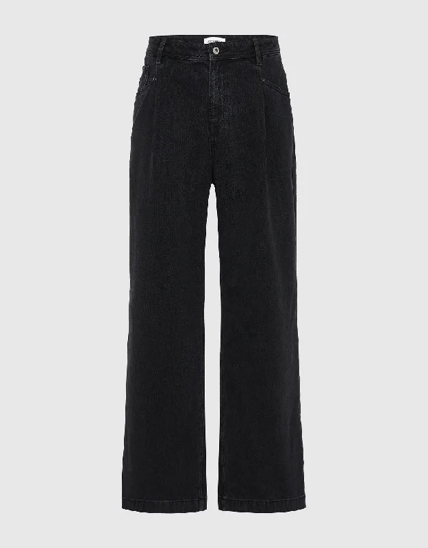 Oversized Straight Jeans Fashionable Vintage Wash Jeans