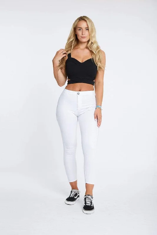 WHITE JEANS - NON-RIPPED Cozy Wide-Legged Jeans